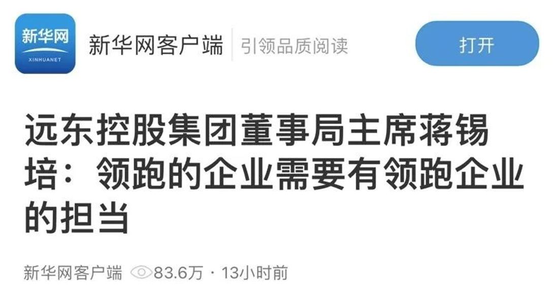 新華網專訪蔣錫培：領跑的企業需要有領跑企業的擔當